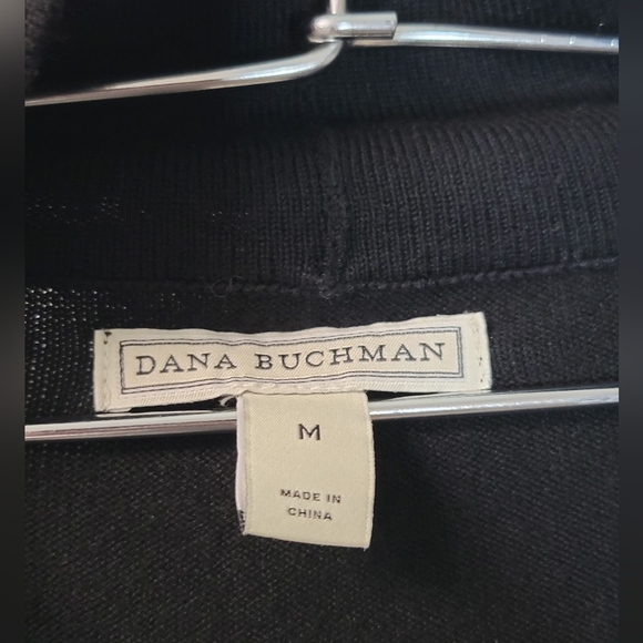 Dana Buchman Black Rayon Sweater Open Cardigan Jacket Cover Up Sz M - Picture 4 of 4